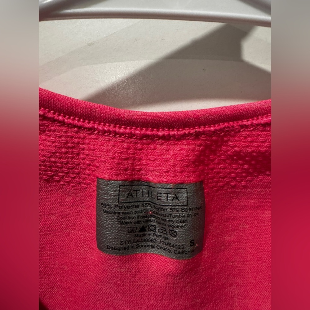 Athleta Seamless Ruched Performance Tee Short Sleeve Pink Size S - Picture 5 of 9